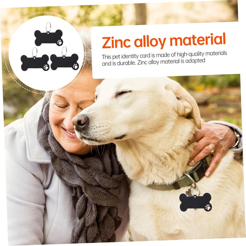 Garneck 1 Set Pet Dog Tag Plaque Collar with Name Collar Dog Accessories Accessories Key Name Tag Personalised Plate Custom Code Engraved Small for Blank Pet Pendent Stainless Steel Black - Image 5