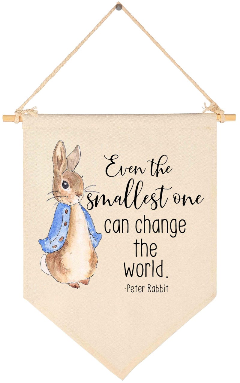 Topthink Even the Smallest One Can Change the World -Easter Canvas Hanging Flag Banner Wall Sign Decor Gift for Baby Kids Girl Boy Nursery Teen Room Front Door - Image 1