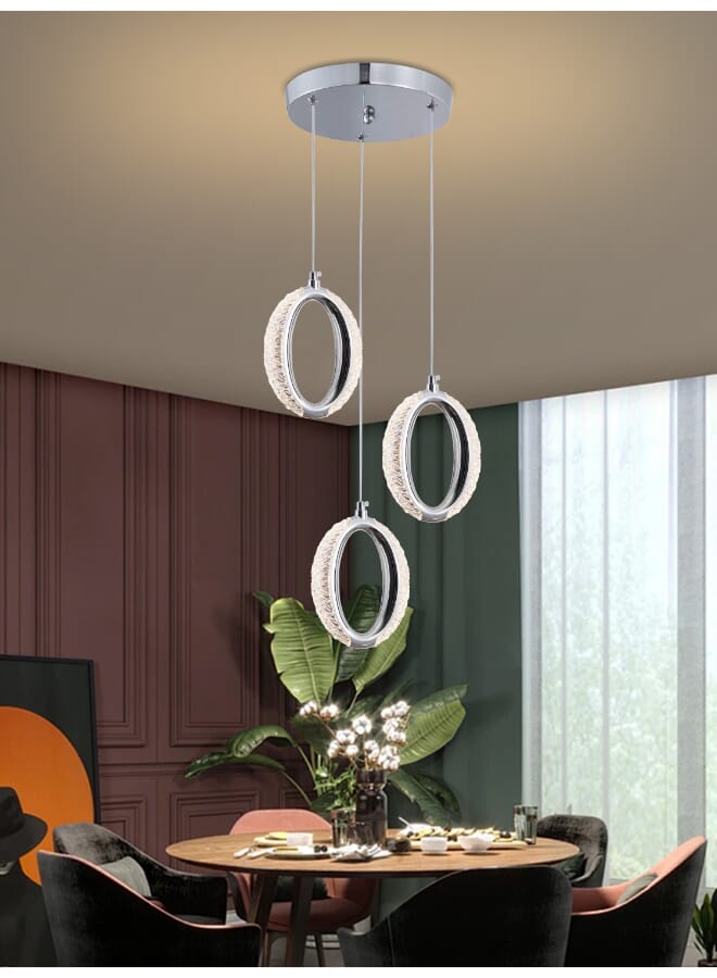 Best Power Modern LED Chandelier Light 9891 – 21W | 3 Pendant Lamps with 3 Light Modes | Energy-Saving Hanging Ceiling Light with 180cm Adjustable Cord – For Dining Room, Living Room, Bedroom - Image 1