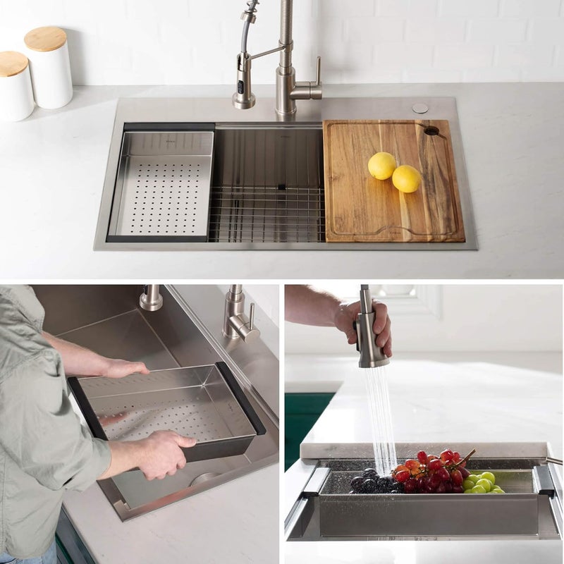 Kraus Stainless Steel Colander for Workstation Kitchen Sink, CS-6 - Image 5