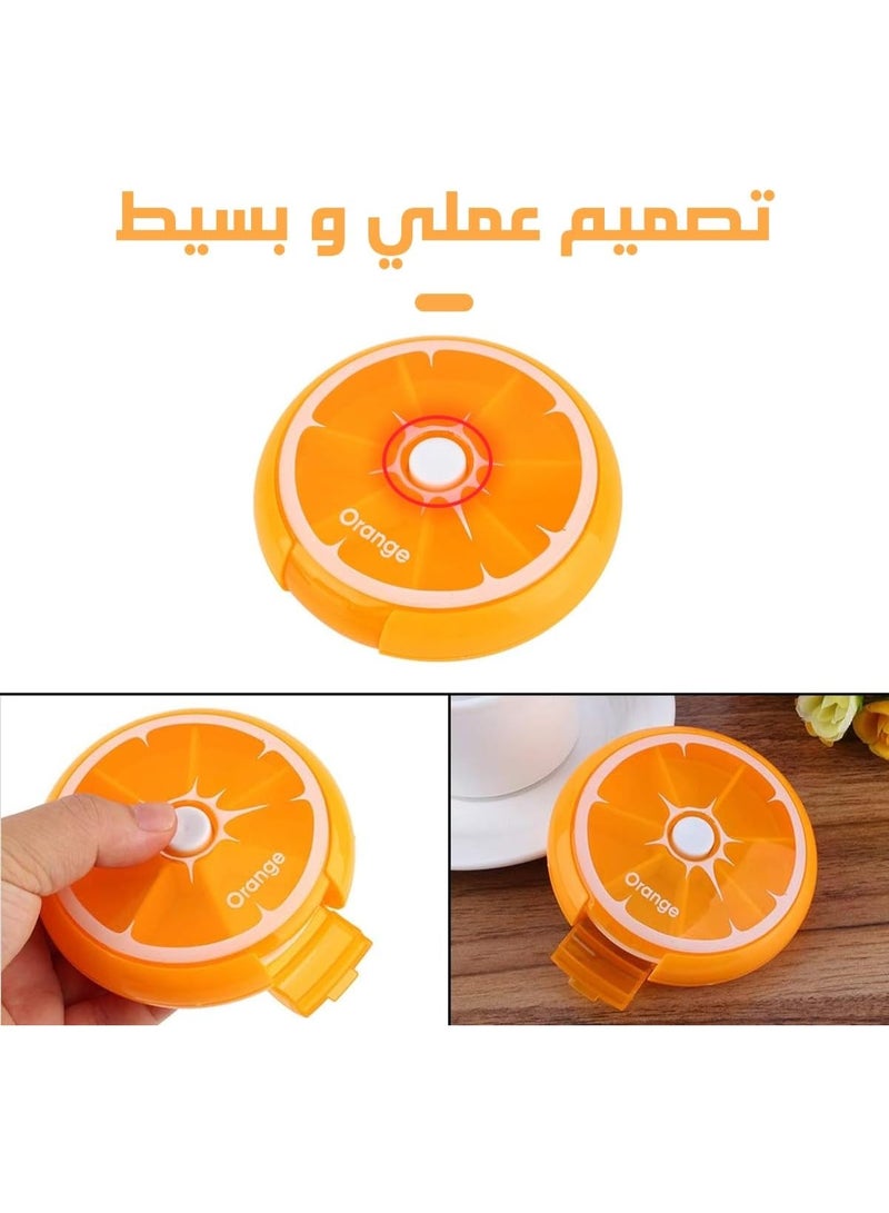 Generic fruit Medicine box one week Pill organiser, Travel Portable 7 Slot Vitamin Medicine Pill Box Case - Orange - Image 4