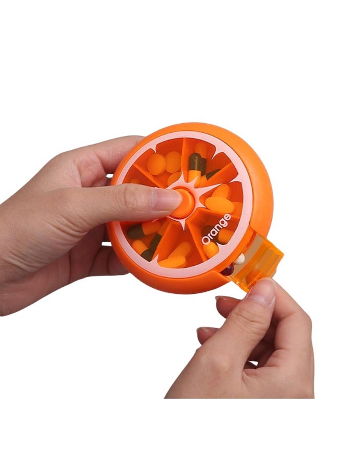 Generic fruit Medicine box one week Pill organiser, Travel Portable 7 Slot Vitamin Medicine Pill Box Case - Orange - Image 1