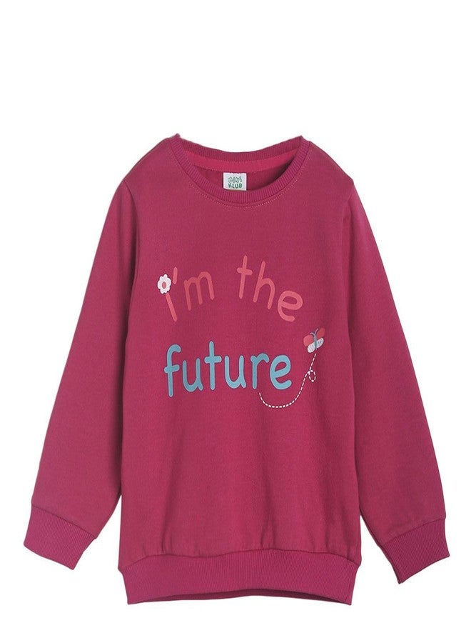 miniklub Baby Round Neck Full Sleeve Knitted Cotton Maroon Color Sweat Shirt (3-6M) - Image 1