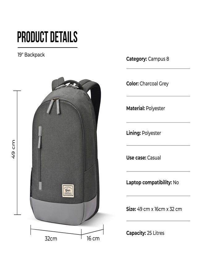 Gear Classic 25 ltrs Charcoal Grey and Grey Casual Backpack (BKPCAMPS83804) - Image 2