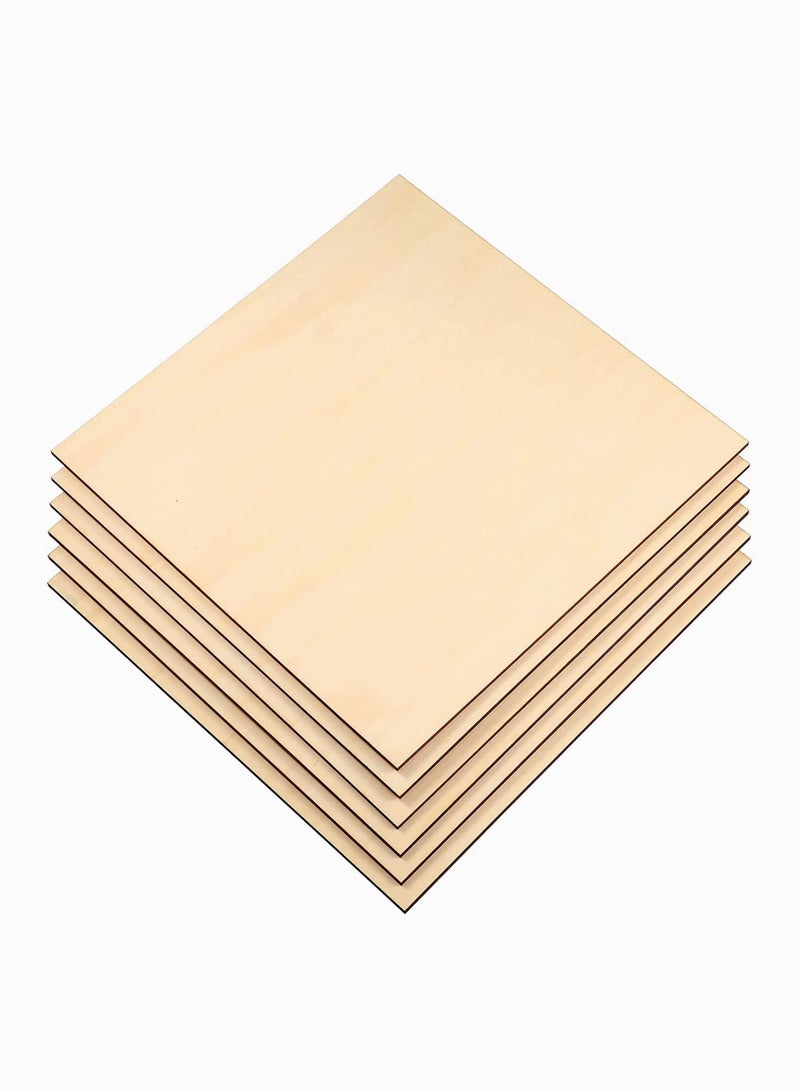 نيبمينينت قطع خشبية مربعة الشكل غير مكتملة لأعمال يدوية ذاتية الصنع ، وقواعد وبيروغرافي وطلاء ودعامات للصور وديكورات 6 25 * 0.3 سم - Image 1