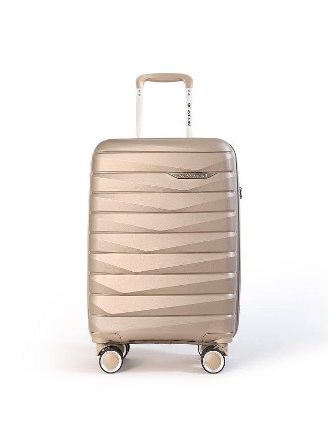 NEWCOM Polypropylene Suitcase, 4 Spinner Wheels, Lightweight Hard Shell | Shock Resistant | Durable PP Material | TSA Lock | Fashion Design |  Warranty | NEWCOM - Image 1