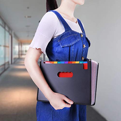 MEZON Expandable File Folder with 24 Pockets Self-Stand Desktop Accordation Folder Organizer Rainbow Expandable File Folder A4 Document Paper Folder Wallet Briefcase Office Business Filing Box - Image 5