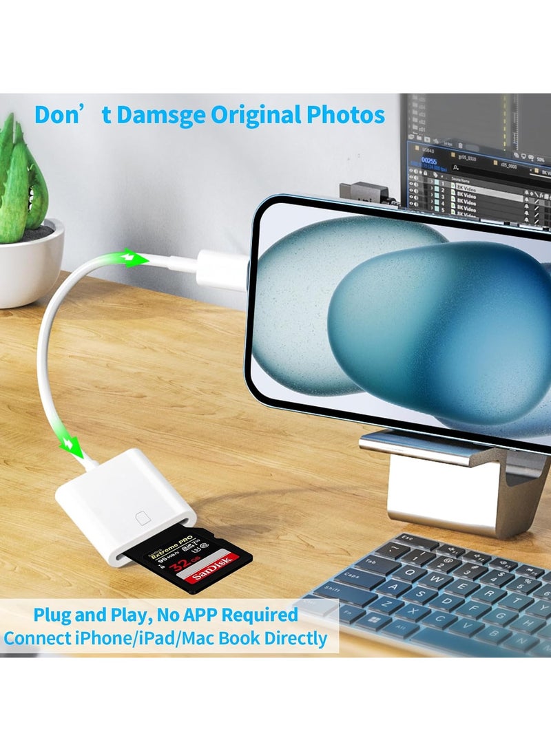 USB C SD Memory Card Reader [Apple MFi Certified] Type C to SD Card Adapter for iPhone 15 USB C Camera Adapter Trail Camera Viewer for iPhone 16 15 iPad MacBook Air/Pro Galaxy, Plug and Play  - Image 3