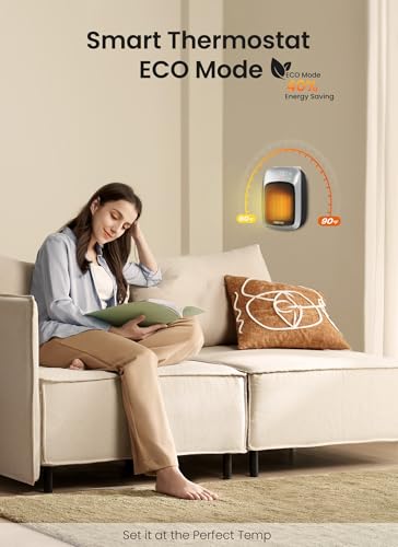 GiveBest Plug in Wall Space Heater With Remote, 800W Small Outlet Heater With Adjustable Thermostat, Memory Function, 12H Timer, LED Display for RV, Home Office, Bathroom Indoor Use - Image 3
