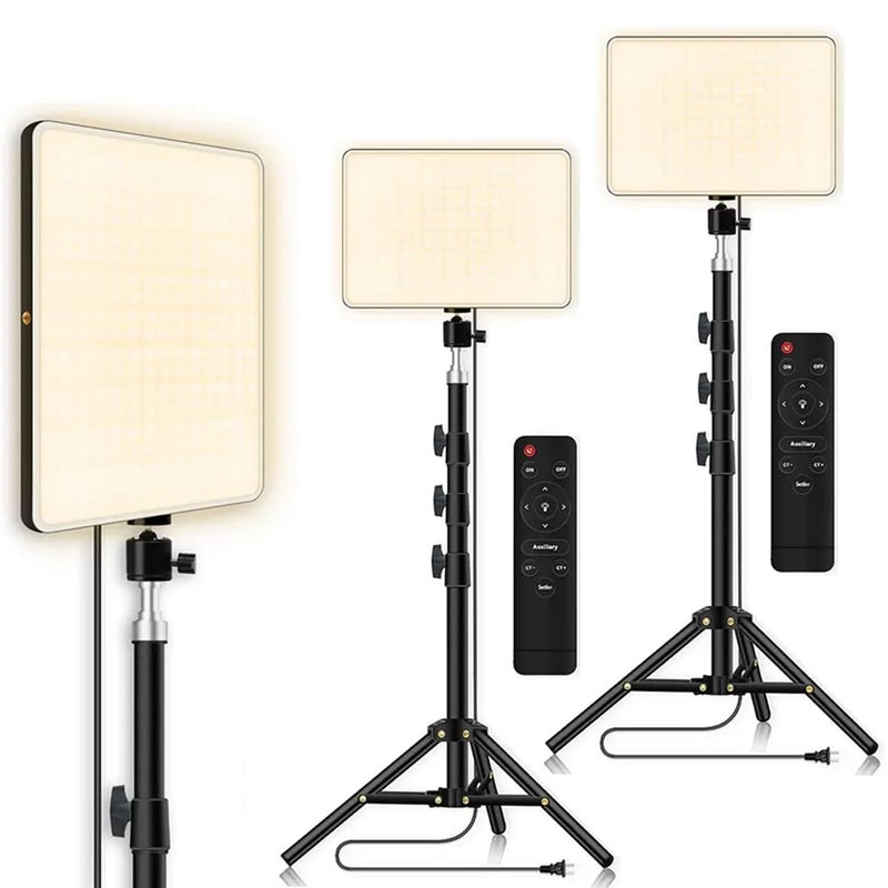 TechBlaze 11 Inch Camera LED Video Light for Photography Studio Light for Video Shooting LED Camera Flash Panel with Remote Control for Photoshoot Makeup Tutorials Live YouTube Videos- Pack of 2 - Image 1