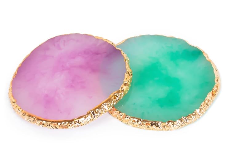 Resin Nail Art Palette 2Pack Nail Painting Mixed Color Palette Gilded Edge Nail Gel Color Makeup Display Board Pallet Manicure Tool - Image 1