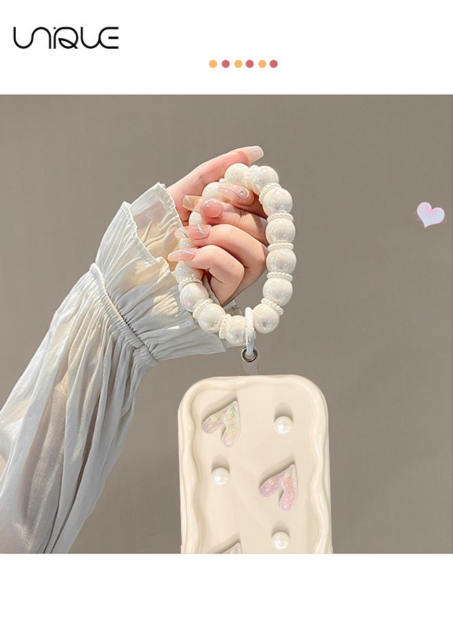 Unique Compatible iPhone 15 Case for Soft Silicone Bumper White Case with Cute Luxury Crystal Sparkling Bracelet Case for iPhone 15  - Image 3