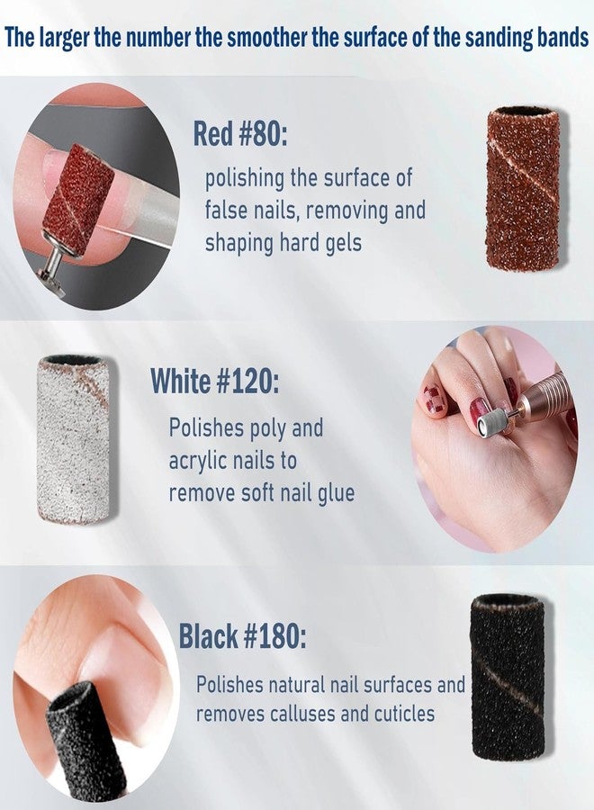 نيل ويند مجموعة NAILWIND من 75 قطعة من أشرطة صنفرة رؤوس مثاقب الأظافر، بدرجات خشونة ومتوسطة وناعمة، تتضمن رأس مثقاب بقطر 3/32 بوصة، مناسبة لأظافر الأكريليك، والمانيكير الجل، والباديكير، وصالونات تجميل الأظافر. - Image 3