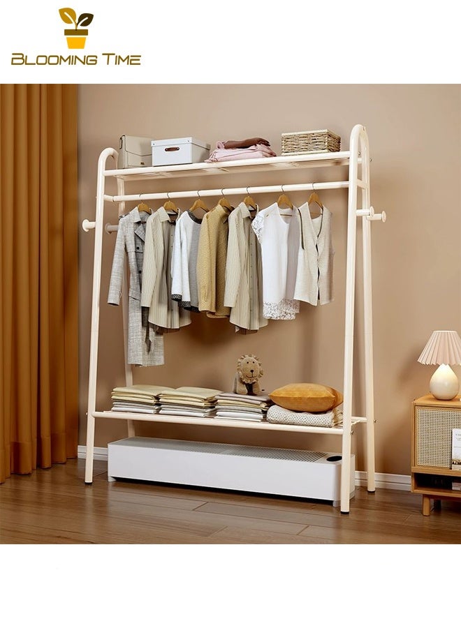 BLOOMING TIME Simple Coat Rack Floor-to-ceiling Movable Drying Rack Vertical Hanger Bedroom Household Clothes Storage Rod - Image 1