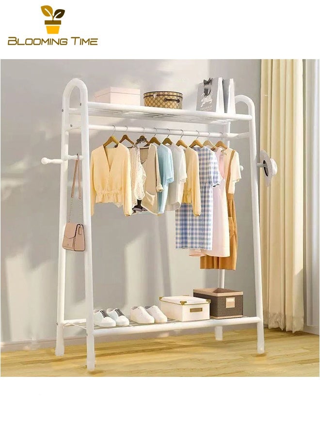 BLOOMING TIME Simple Coat Rack Floor-to-ceiling Movable Drying Rack Vertical Hanger Bedroom Household Clothes Storage Rod - Image 3