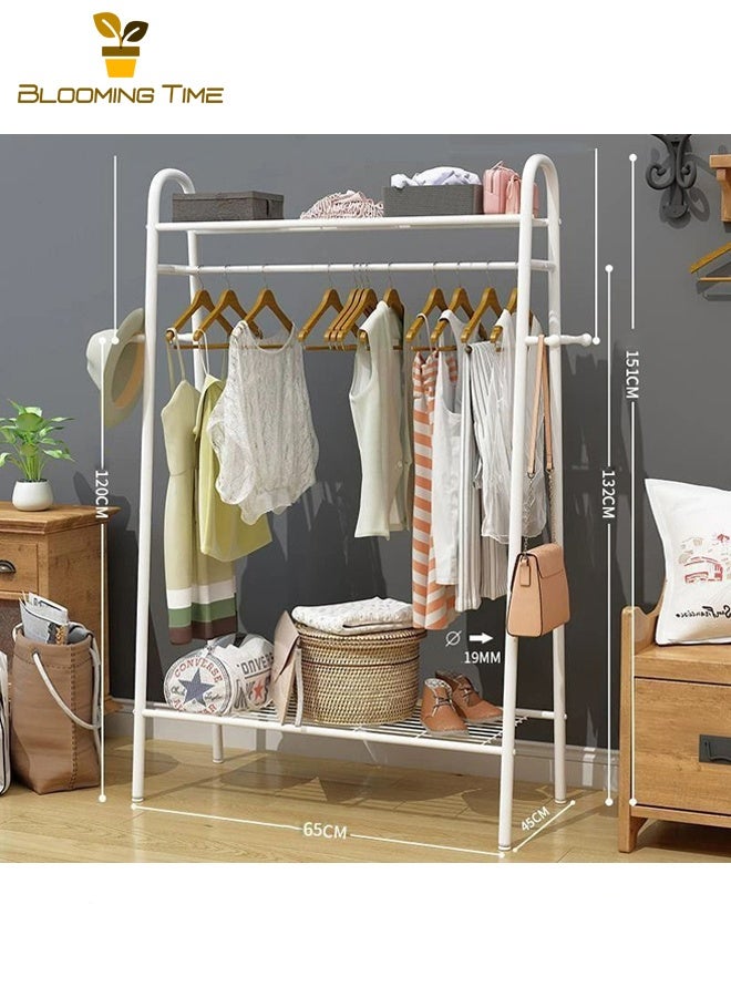 BLOOMING TIME Simple Coat Rack Floor-to-ceiling Movable Drying Rack Vertical Hanger Bedroom Household Clothes Storage Rod - Image 2