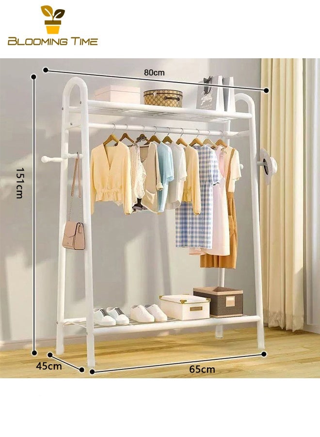 BLOOMING TIME Simple Coat Rack Floor-to-ceiling Movable Drying Rack Vertical Hanger Bedroom Household Clothes Storage Rod - Image 4