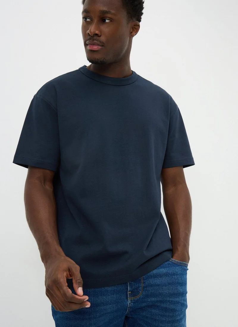 Matalan Navy Heavy Weight T-Shirt