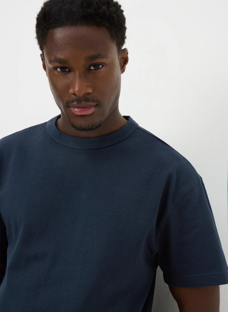 Matalan Navy Heavy Weight T-Shirt