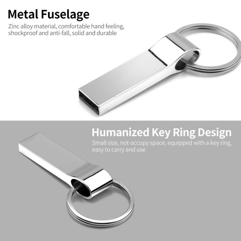 USB Drive 32GB High Speed Zinc Alloy Portable Storage Device - Shockproof Anti-Fall Compact Design With Key Ring for PC Laptop Mac OS Car Audio - Image 3
