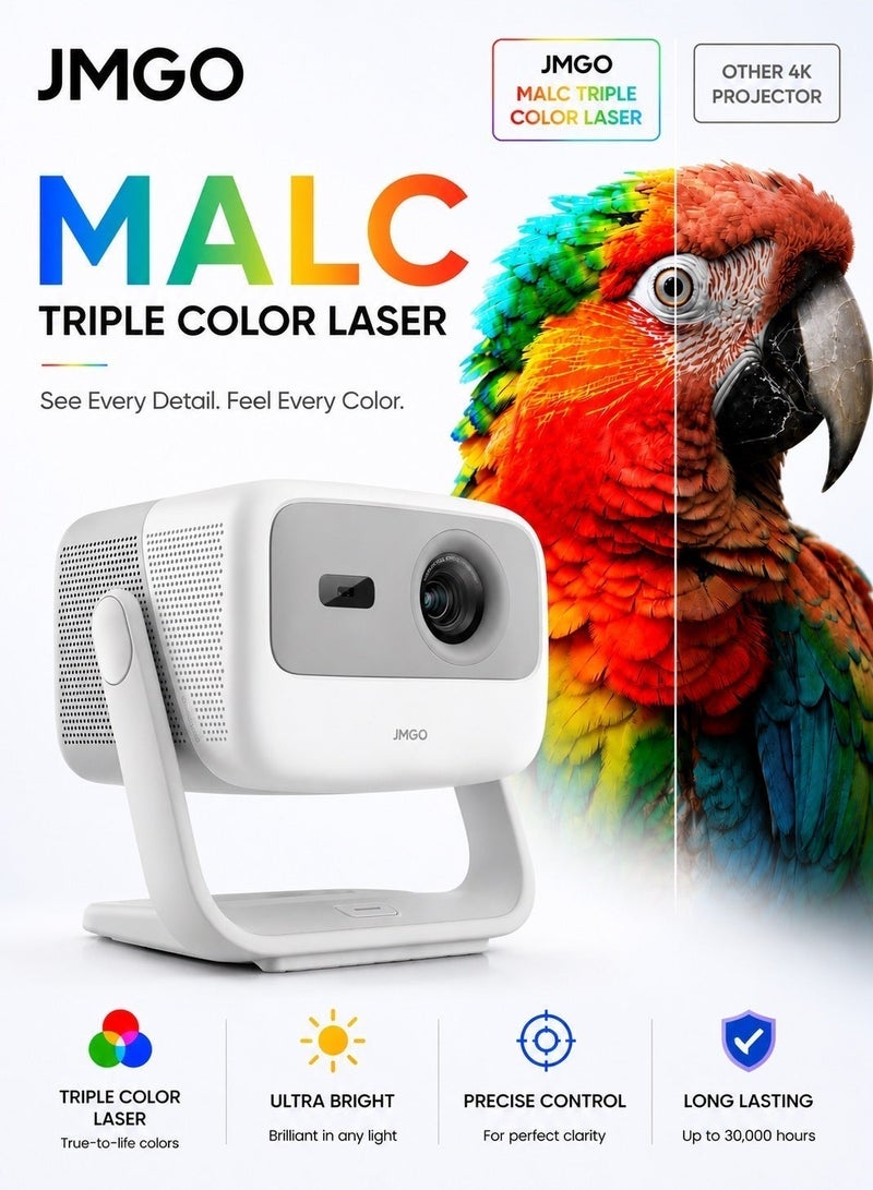 JMGO World Cup as never before with JMGO N1 Triple Laser Smart Projector, 800 CVIA (1800 ANSI Lumens), FHD, 4K HDR10 Support, Android TV 11, Blu Ray 3D, Dolby Audio, Dynaudio Speakers, 240Hz Gaming, Wi Fi 6, Bluetooth 5.0, Smart Eye Protection - Image 2