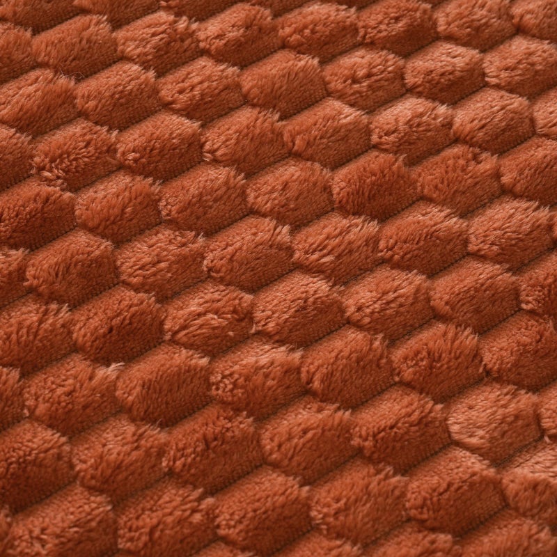 Puncuntex بطانية بونكونتيك برتقالية محترقة 50"×60" بوصة فuzzy 3D جاكاردي زخرفية من الفلانيل الصوف الناعم للغاية للكنبة والأريكة والكرسي خفيفة الوزن - Image 5
