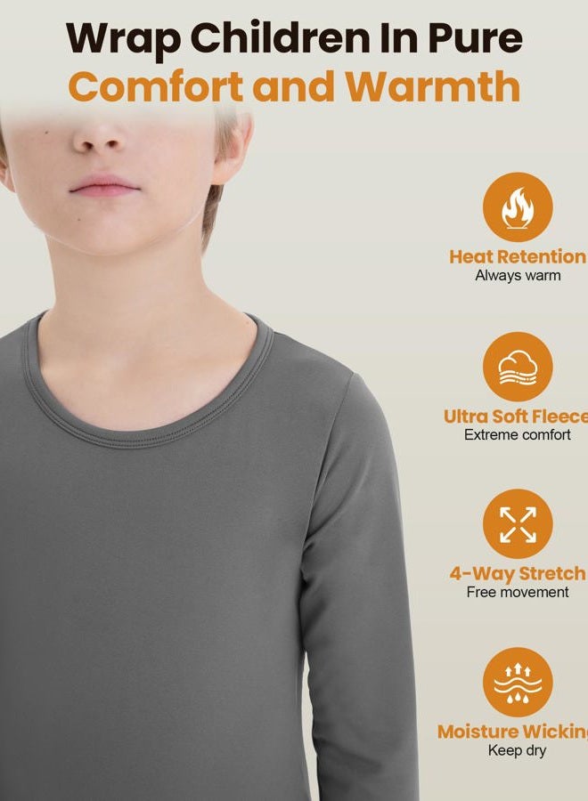 songcode Boys Thermal Underwear for Kids Thermal Set Top And Bottom for Cold Winter-Black S - Image 2