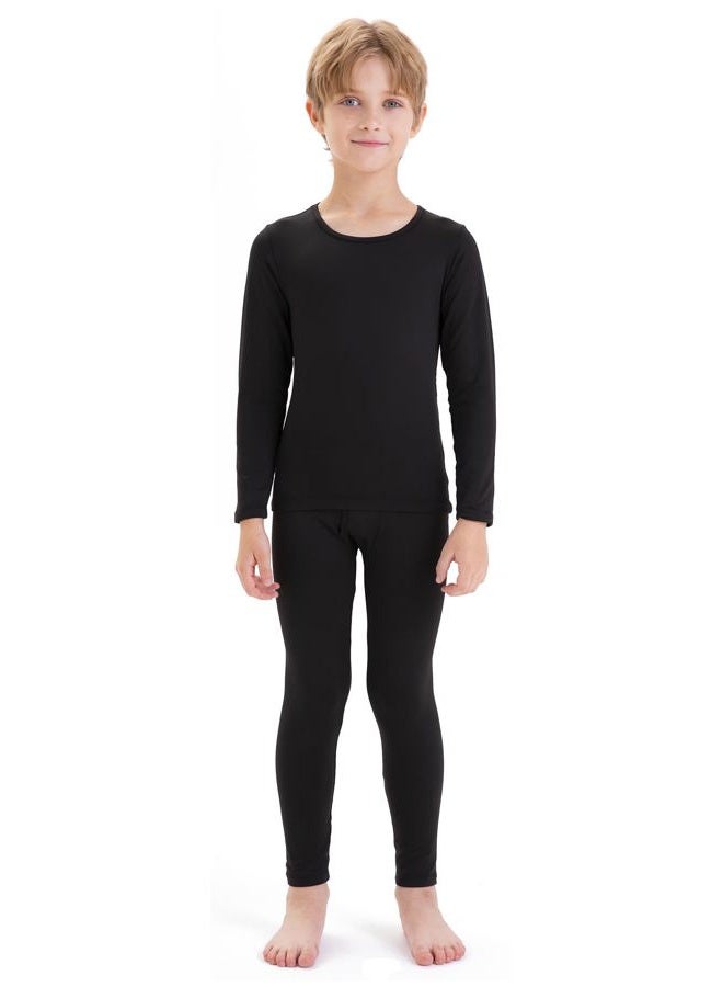 songcode Boys Thermal Underwear for Kids Thermal Set Top And Bottom for Cold Winter-Black S - Image 1