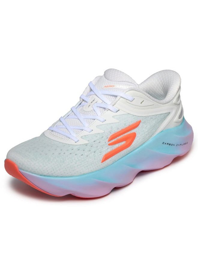 SKECHERS حذاء رياضي نسائي Aero Burst بدون استخدام اليدين، أبيض/متعدد الألوان، 38.5 EU - Image 1