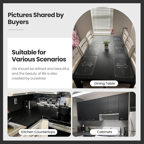 Abyssaly Black Wood Peel and Stick Paper 11.8" X 197" Decorative Self-Adhesive Contact Paper Film for Furniture Surfaces Easy to Clean Thickening Upgrade Increase Stomata and Reduces Bubble Generation - Image 5