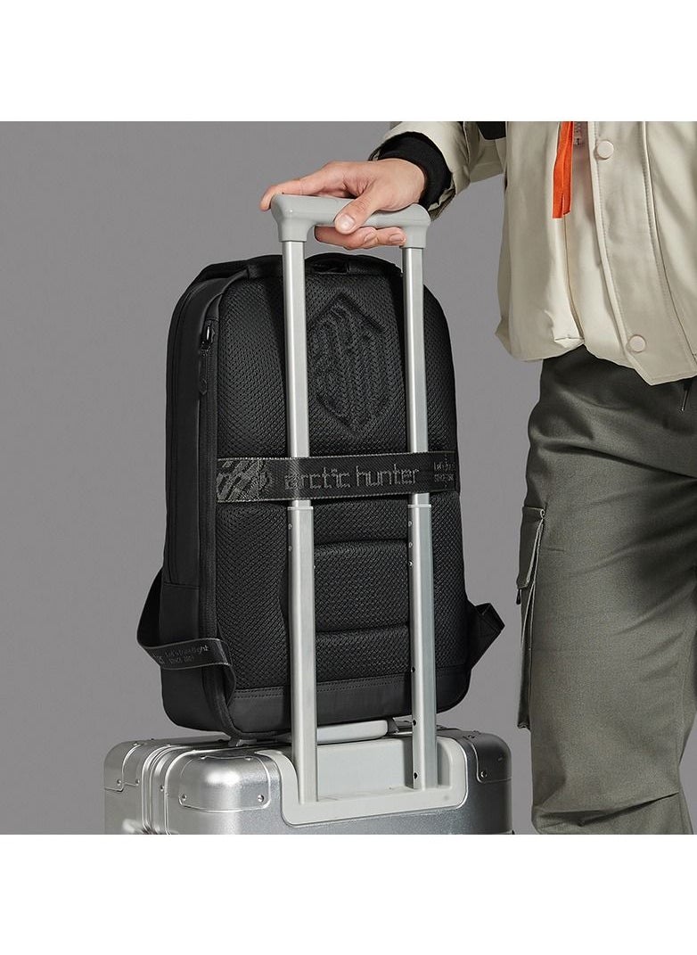 ARCTIC HUNTER - B00529 15.6-Inch Laptop Casual Multi-Function Oxford Waterproof Backpack Bag - Black - Image 1