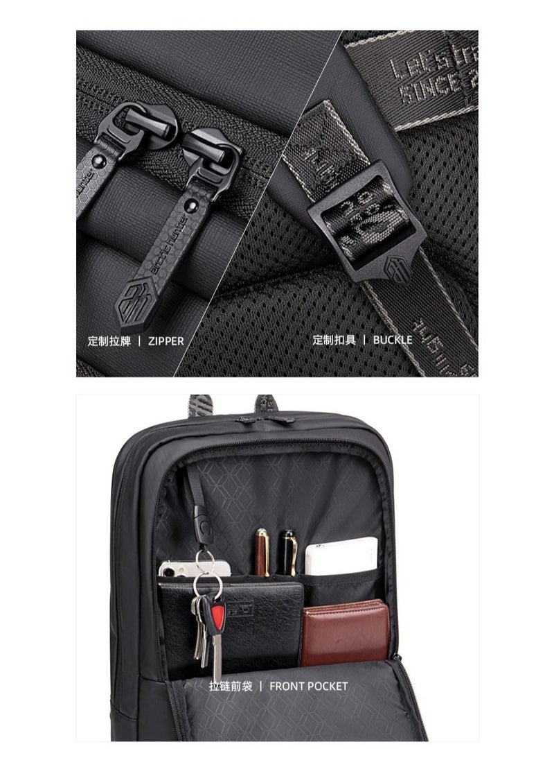 ARCTIC HUNTER - B00529 15.6-Inch Laptop Casual Multi-Function Oxford Waterproof Backpack Bag - Black - Image 1