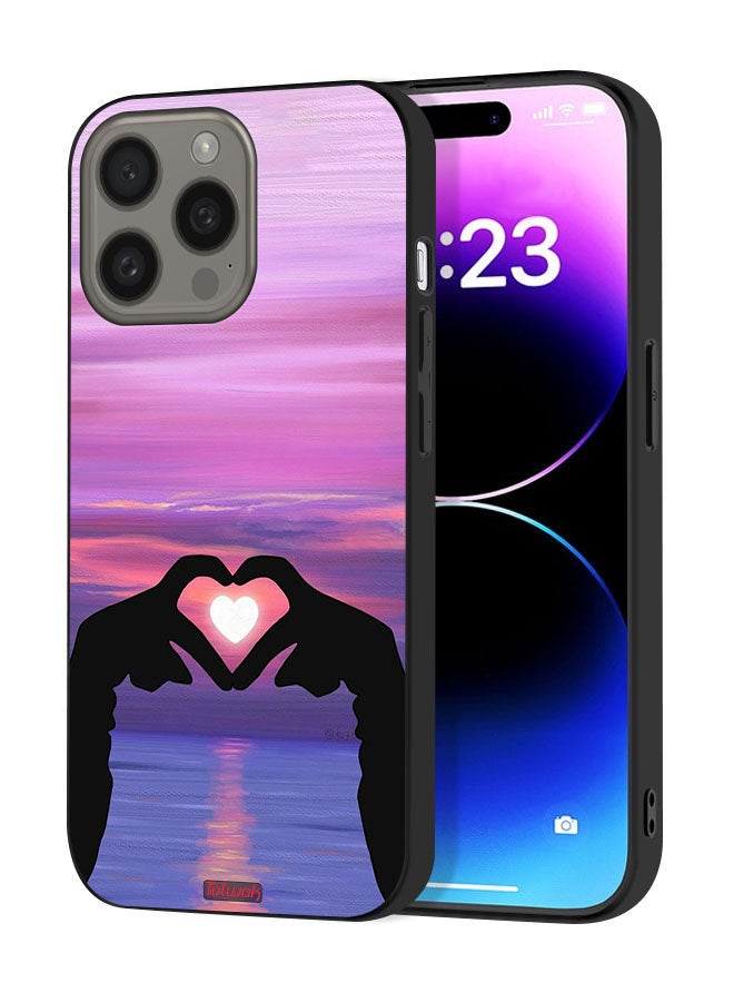 Tolwak Apple iPhone 15 Pro Protective Case Cover Heart Moon - Image 1