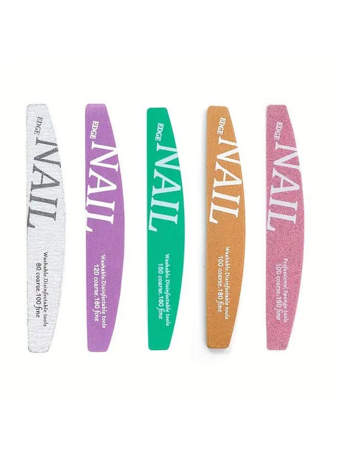 10 قطعة من مجموعة مبرد الأظافر الأخضر، ألواح صنفرة مزدوجة الجوانب خشونة من 80 إلى 180 سطح منفوش بالرمل - Image 2