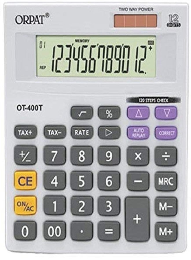 Orpat OT 400T/400GT Two Way Power Calculator (White and Grey) - Image 1