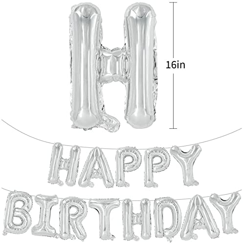 SHANAYA Birthday Decoration Items| 9th Birthday Decoration For Girls Boys Husband Wife| Birthday Decoration Set Kit| 60Pcs Includes Happy Birthday Silver Foil Blue Black Silver Metallic Balloons No9 Foil - Image 3