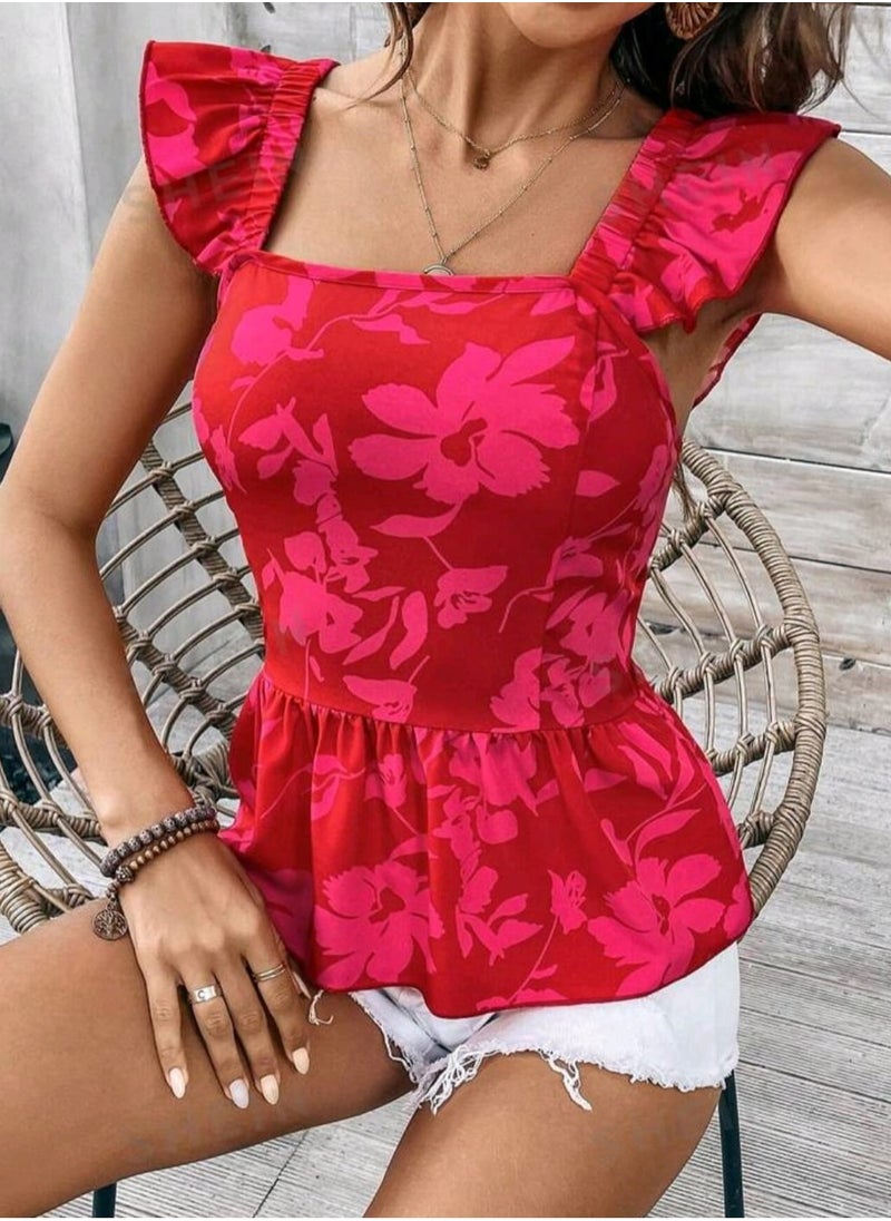 Shein - SHEIN Women's Short Flying Sleeve Casual And Stylish Top - Image 1
