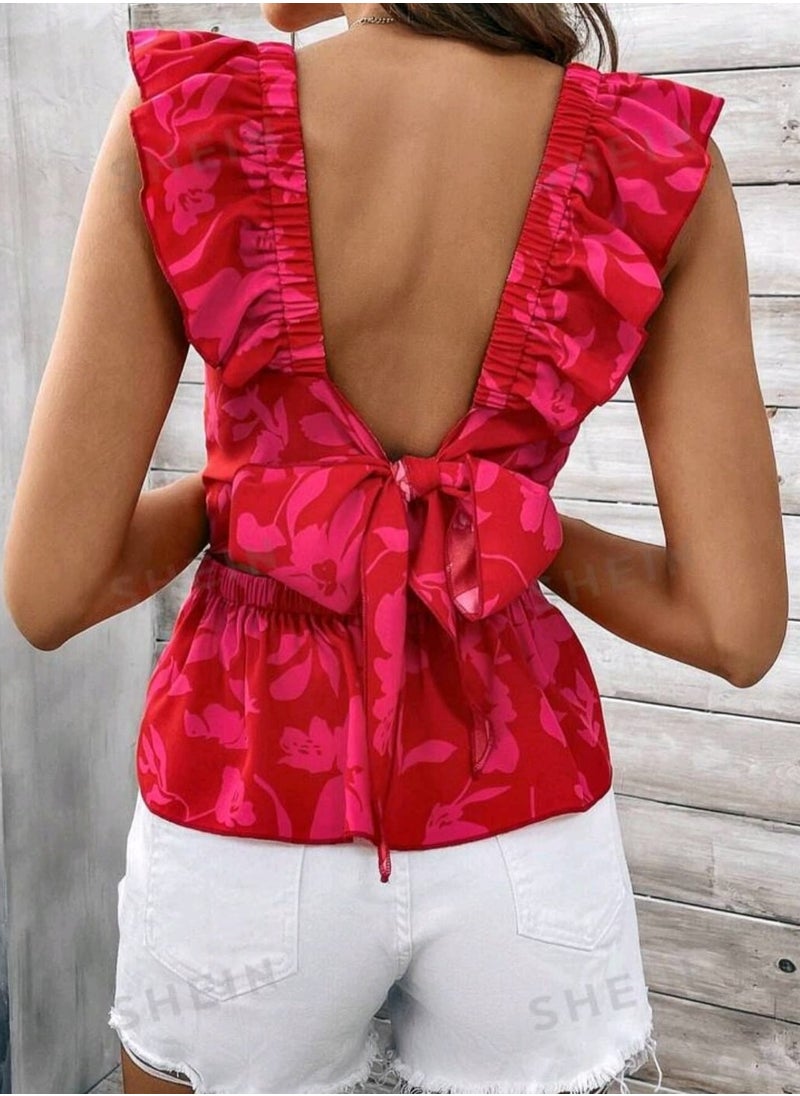 Shein - SHEIN Women's Short Flying Sleeve Casual And Stylish Top - Image 1