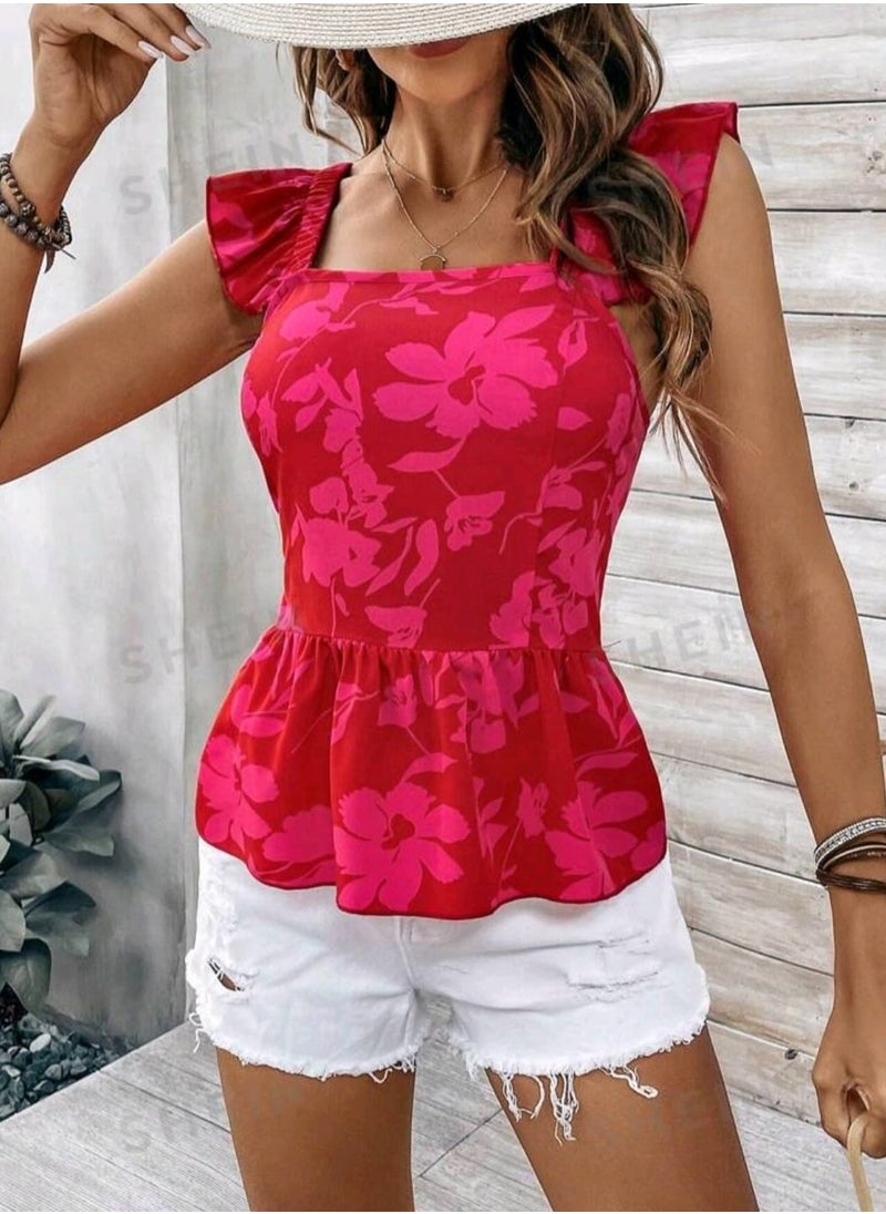 Shein - SHEIN Women's Short Flying Sleeve Casual And Stylish Top - Image 1
