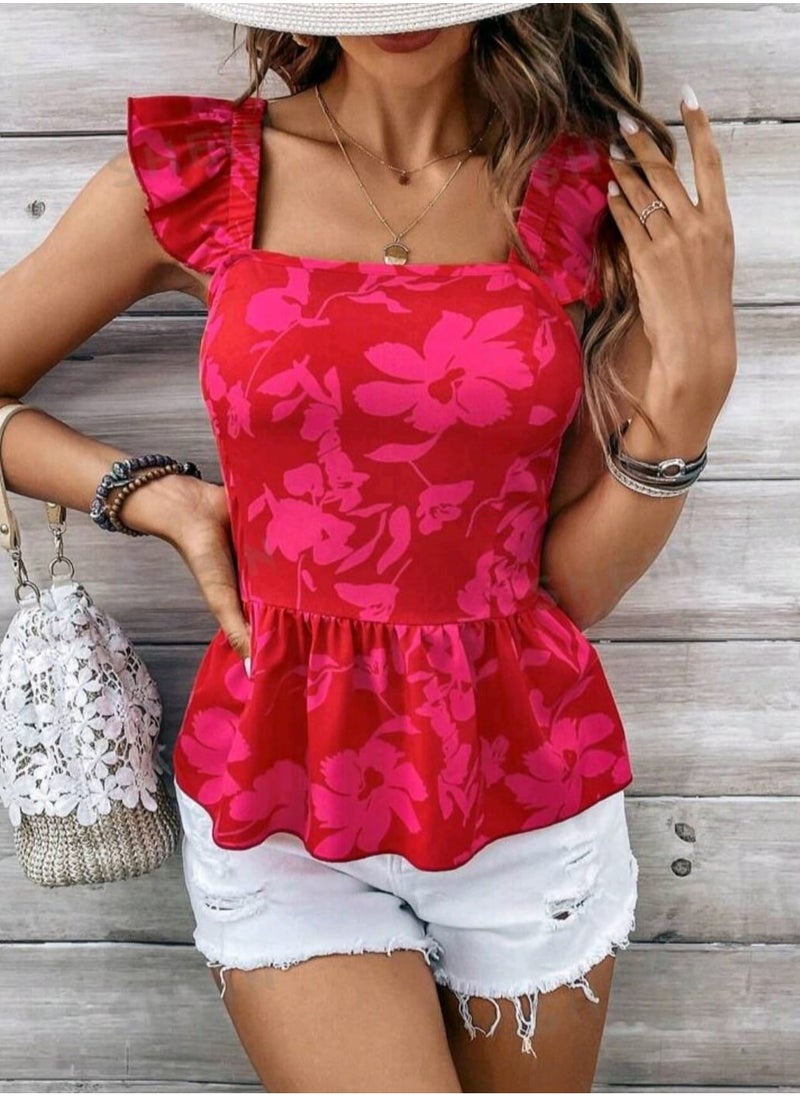Shein - SHEIN Women's Short Flying Sleeve Casual And Stylish Top - Image 1