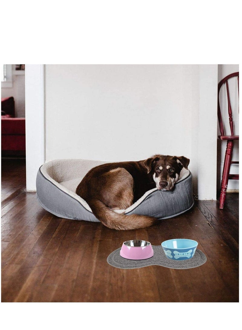 كاست ويف حصيرة تغذية الحيوانات الأليفة من السيليكون ، حصيرة وعاء التغذية مقاومة للماء غير قابلة للانزلاق أغذية الحيوانات الأليفة PVC حصيرة للقطط والكلاب - Image 5