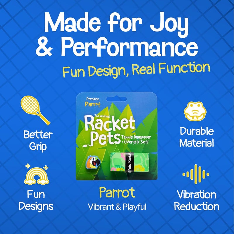 Racket Pets Kids Tennis Racket Dampener & Matching Overgrip Tape, Performance Shock Absorbing Dampener for Tennis Racket - Image 3