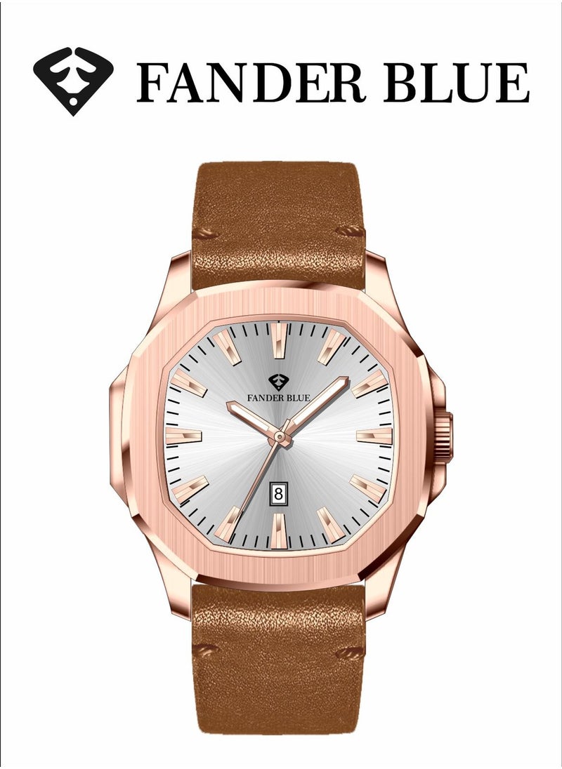 FANDER BLUE Men's watch with a geometric design inspired by luxury 