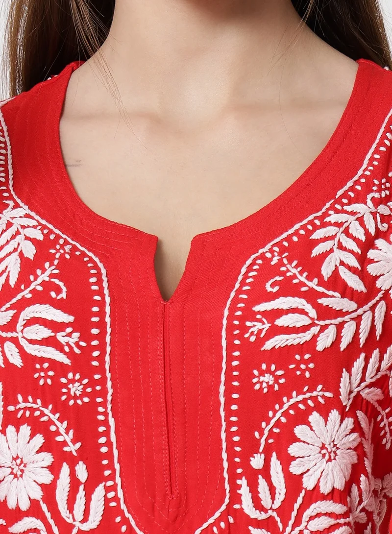 Alaya Women Hand Embroidered Chikankari Rayon Kurta-AL3451