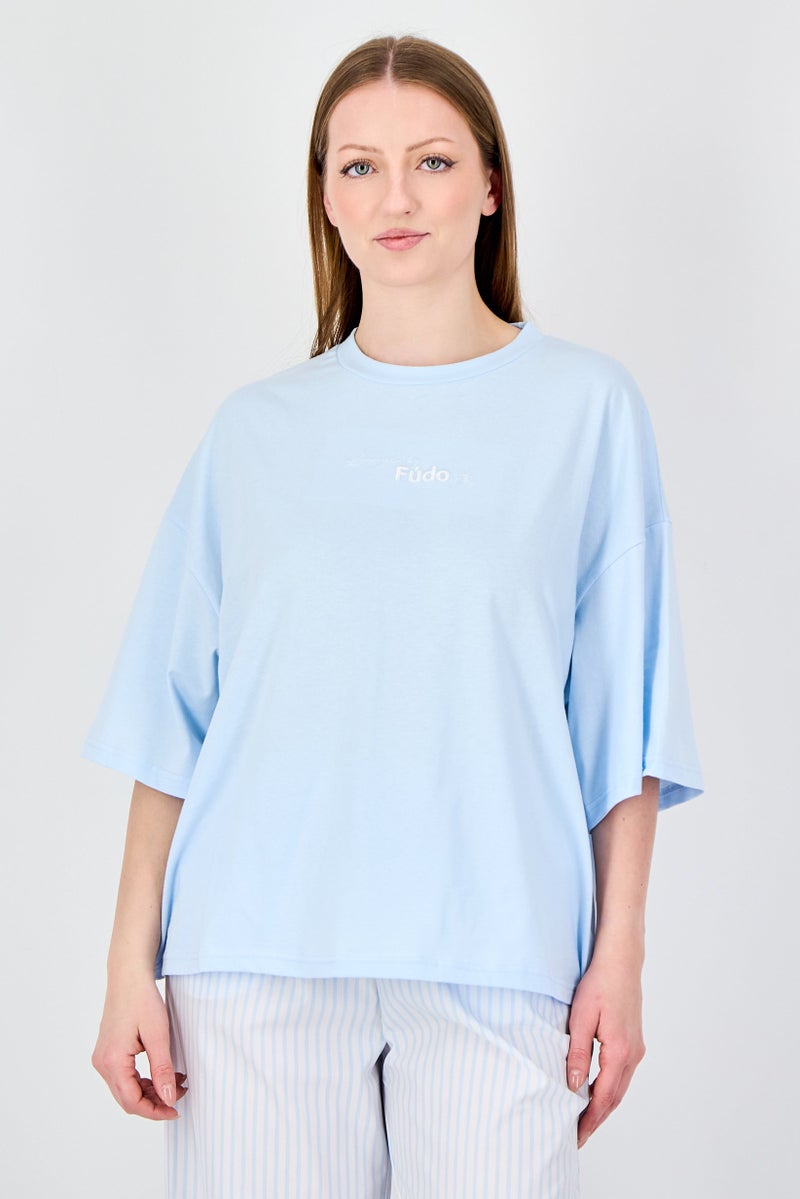 Fudo Women 2Pcs Short Sleeve Top And Bottom Pyjama Set, Multicolor - Image 3