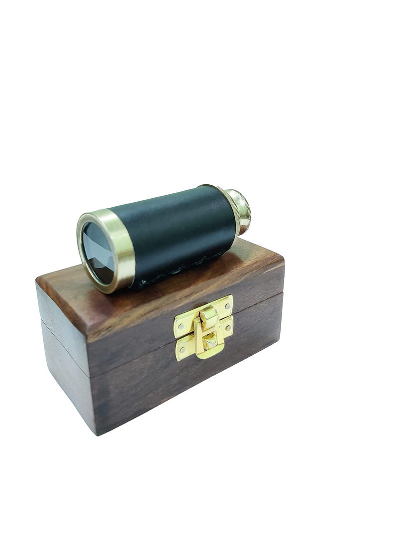 NORVILLE NORVILLE Captains 6 Brass Handheld Mini Telescope Marine Spyglass with Rosewood Wooden Box Nautical Collectibles by Venus mart  - Image 4