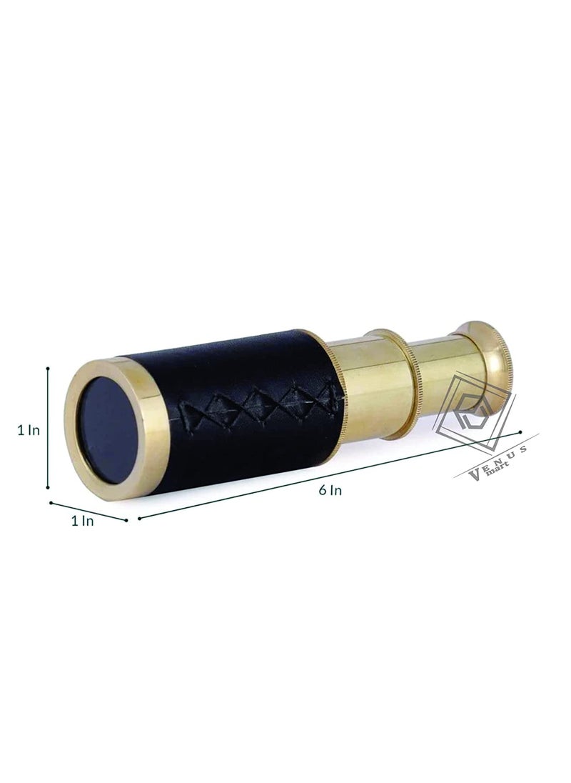 NORVILLE NORVILLE Captains 6 Brass Handheld Mini Telescope Marine Spyglass with Rosewood Wooden Box Nautical Collectibles by Venus mart  - Image 2