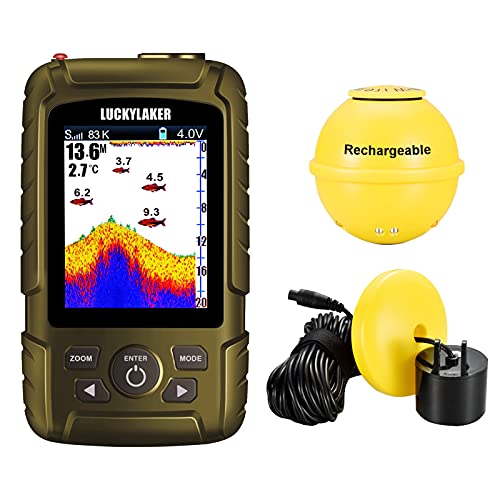 LUCKYLAKER Boat Transducer Fish Finders Sonar Wireless Handheld Depth Finder Kayak Waterproof Display Fish Finders Sensor Wired Ice Fishing - Image 1