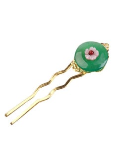 MIAO WU Retro Chinese Jade Flower Hair Stick Hanfu Hair Chopsticks Hairpin Japanese kimono Hair Styling Hair Making Accessories for Women Bride Decor 
