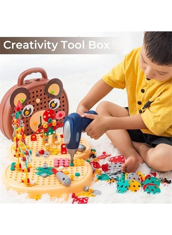 ranxian 203-Piece Kids Puzzle Assembly Kit With Electric Screwdriver Screw Repair Disassembly Repair Toys - Image 1